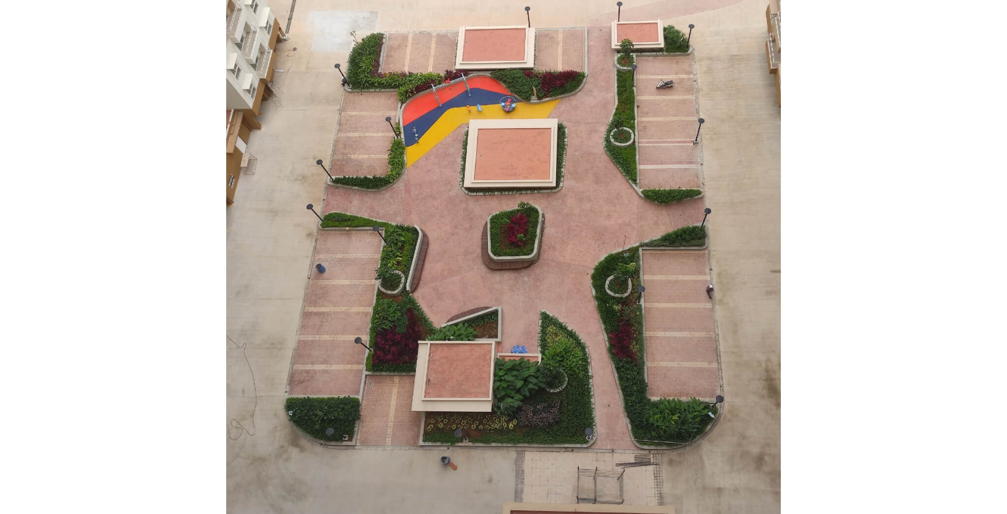 Podium Central Courtyard Area Hardscape and Softscape work completed - Status Images 11